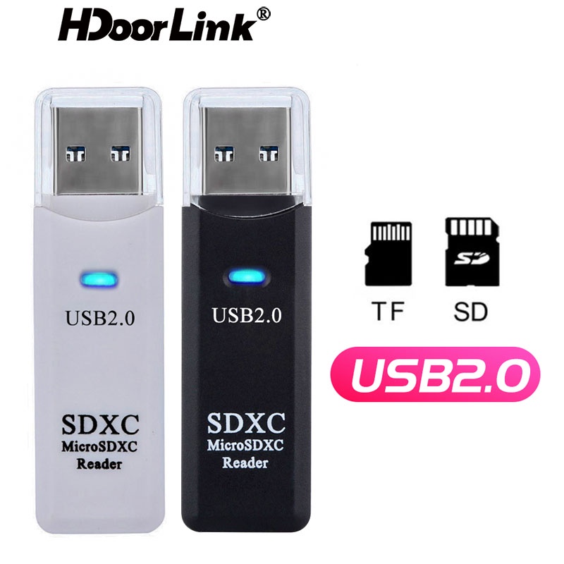 Hdoorlink USB3.0 2 IN 1 เครื่องอ่านการ์ด Micro SD TF การ์ดหน่วยความจํา 2.0 การ์ดรีดเดอร์แฟลชไดรฟ์ สําหรับแล็ปท็อปพีซี