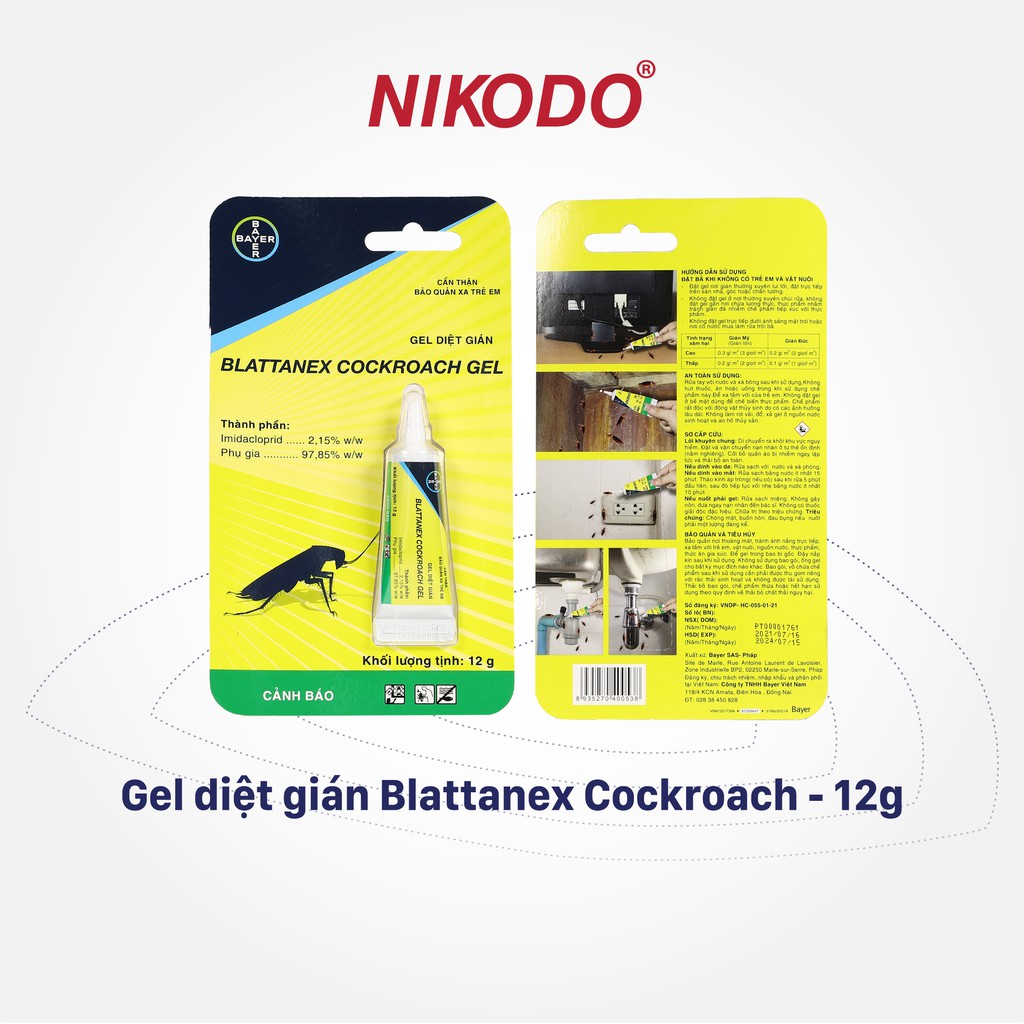 เจลฆ่าแมลงสาบ Bayer Blattanex ของแท้ 12g จาก German Bayer Group ปลอดภัยสําหรับใช้ในครอบครัว