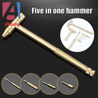 Copper Hammer 5 In 1 Multifunctional Hammer Built-in Small Screwdriver Indoor Outdoor Mini Tool