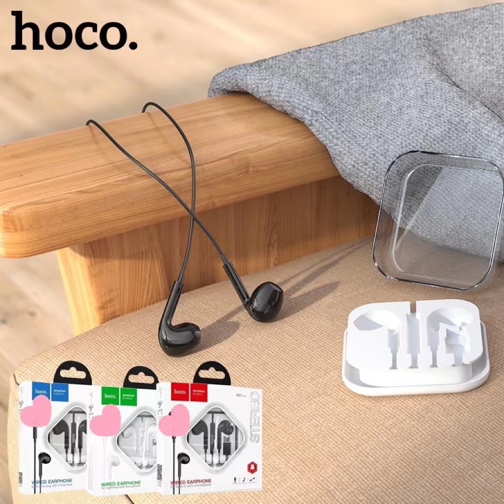 Hoco หูฟังสาย M1 Max อัพเกรดเสียงดี 32โอมห์ มีไมค์สมอลทอร์ค สีใหม่ Jet Black Stereo Sound Small Talk แบบเชื่อมบลูทูธ