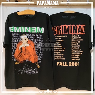 EMINEM CRIMINAL FALL TOUR 2000 เสื้อวง เสื้อทัวร์ ผ้าร้อย ฟอกนุ่ม the white rapper สวยมาก ป้าย GEM