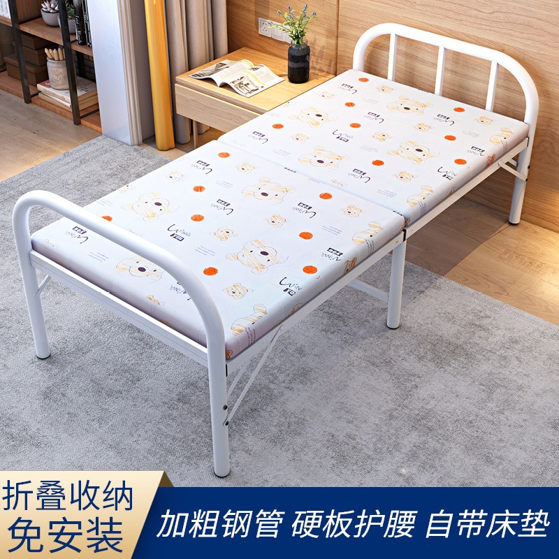 เตียงนอนเหล็กขนาดเล็กพับเก็บได้เตียงเสริมสำหรับโรงแรมเตียงโรงพยาบาล