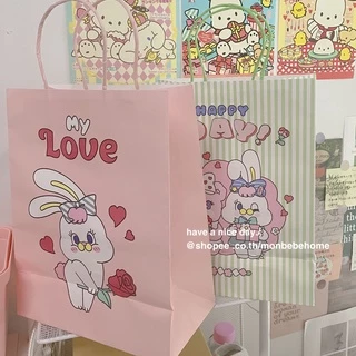 ถุงกระดาษน่ารัก ถุงกระดาษหูหิ้ว พร้อมส่ง
