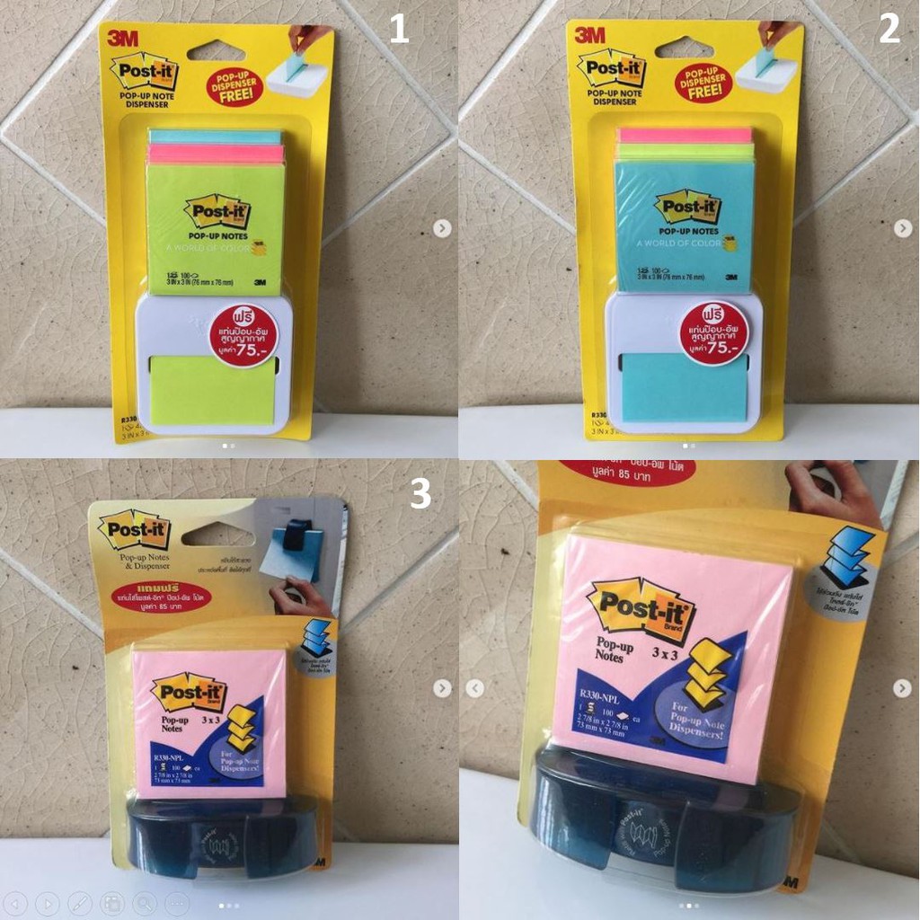 โพสอิท 3M พร้อมที่หนีบกระดาษ postit ครบเซต มาพร้อมตัว Refill ช่วยให้ทำงานสะดวกขึ้น ซื้อจาก B2S ที่เซ