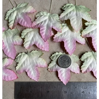 ใบไม้กระดาษสา มีก้าน 4.5cm ใบเมเปิล ใบองุ่น ใบไม้ Maple DIY ใบไม้ตกแต่ง งานประดิษฐ์