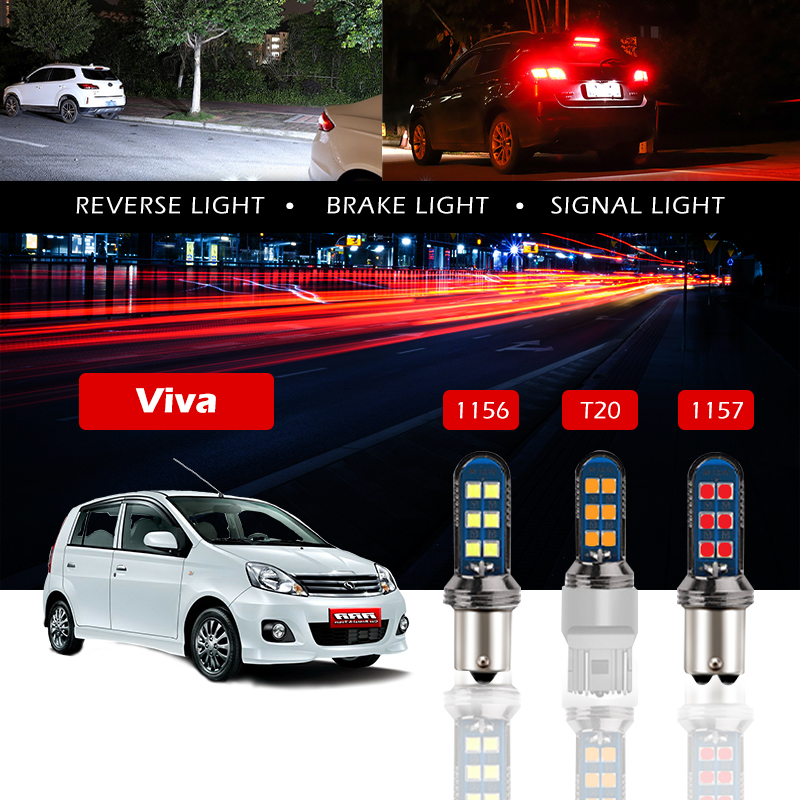 [PERODUA] Viva 12LED รถย้อนกลับสัญญาณไฟเบรค 1156/P21W T20/7440/7443 1157/P21-5W