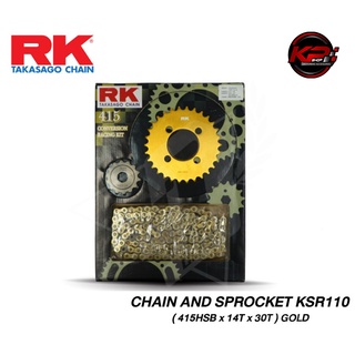 โซ่ RK และ สเตอร์ KSR110 (415HSBX14TX30T) GOLD