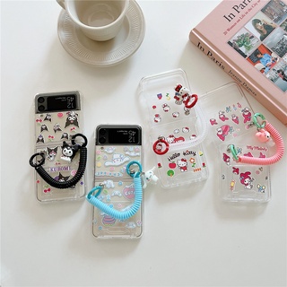 SANRIO เคสโทรศัพท์มือถือแบบแข็ง กันกระแทก ลายซานริโอ้ DIY สําหรับ Samsung Galaxy Z Flip 4 Z Flip 3 5G