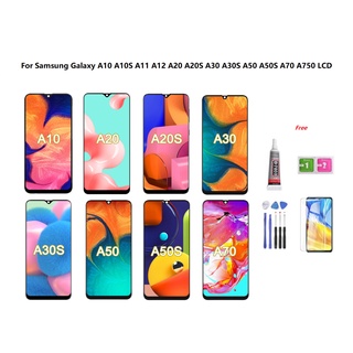 หน้าจอแสดงผล LCD พร้อมกรอบ แบบเปลี่ยน สําหรับ Samsung Galaxy A10 M10 A10S A20 A30 A40 A40S A50 A01 A11 A12 A30S A50S A01 A20E A10E A40 A40S