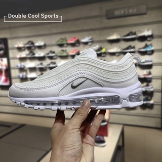 รองเท้าผ้าใบ รองเท้าผ้าใบผู้ชาย รองเท้าผ้าใบเสริมส้น Men Shoes Mไนกี้Nike Air Max97กระสุนเงินเต็มปาล์มเบาะกระสุนสีขาวบริ