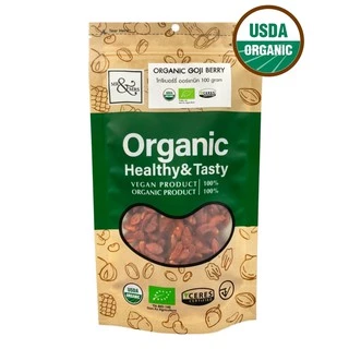 Mr. & Mrs. โกจิเบอร์รี่ เก๋ากี้ Organic Goji Berry 有机枸杞 (100 gm)
