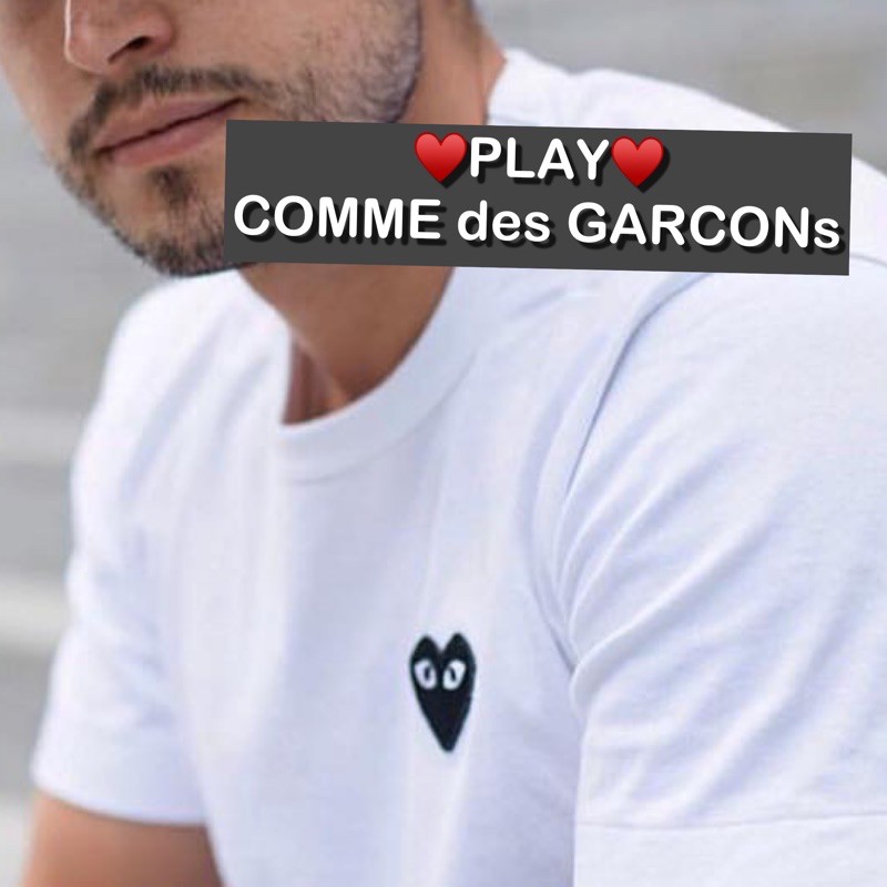 (ใหม่และแท้ %) PLAY COMME des GARCONs สีขาว ใจดำ L Men ใหม่! พร้อมส่ง!!
