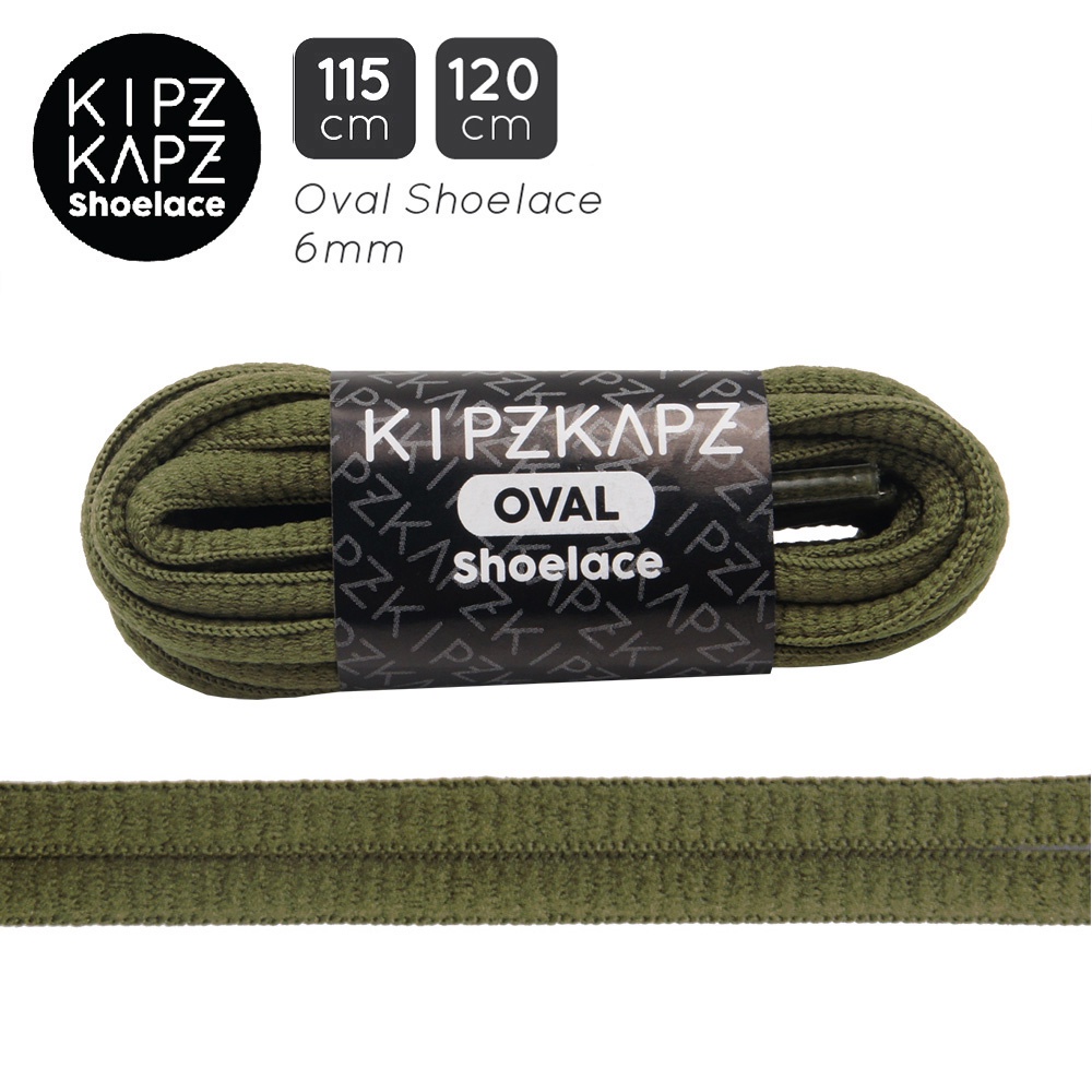 KIPZKAPZ OSP12 Green Army - เชือกผูกรองเท้ารูปไข่ 6mm