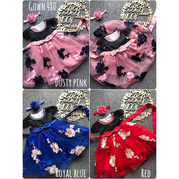 LITTLE BEAR KIDS GOWN 533-JU20*4 (W HAIRBAND)