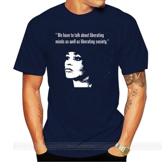 เสื้อยืดผ้าฝ้ายพิมพ์ลายแฟชั่น เสื้อยืด พิมพ์ลาย Angela Davis 1960S สําหรับผู้ชาย