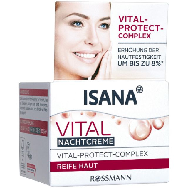 ISANA VITAL ครีมกลางคืน ให้ผิวชุ่มชื่น ป้องกันการเกิดริ้วรอย กระชับผิวหน้า