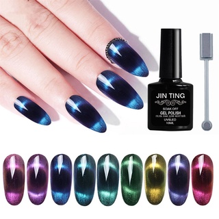 ยาทาเล็บ สีทาเล็บ 9D meetnail สีสวย แห้งไว ยาทาเล็บเจล รุ่น แฟลชลูกแก้ว ต้องอบmeetnail dazzling laser cats eye nail polish glue2022ใหม่ Spar แมวตา COD