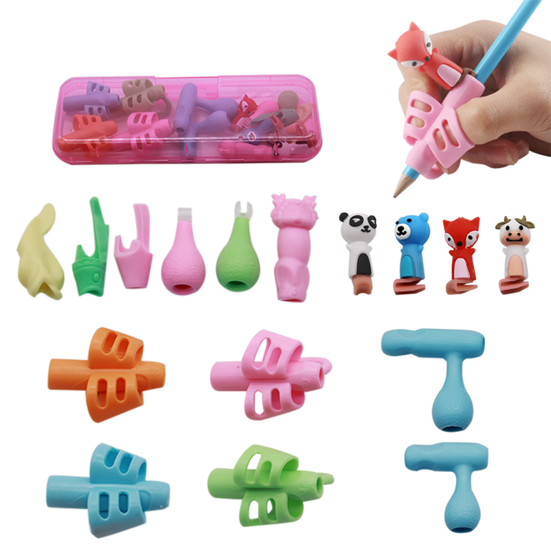 16pcs ดินสอ Grip ผู้ถือเด็กน่ารักปากกา Handle Rod HandWriting Aid ท่องเที่ยวถือปากกาท่าทาง Correction สําหรับของขวัญเด็กเครื่องเขียน