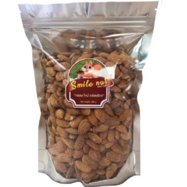 อัลมอนด์อบ USA ธรรมชาติ นำเข้า california กรอบ ใหม่ 500g