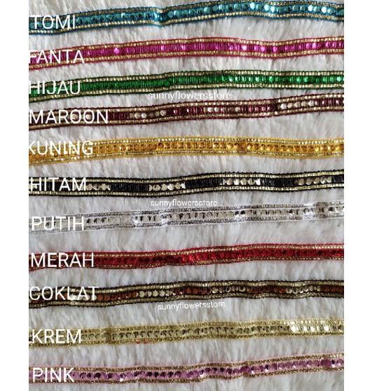 T1w9 INDIAN LACE SEQUENCE MOTIF 1 ซม. WIDE 17 YARDS YSB