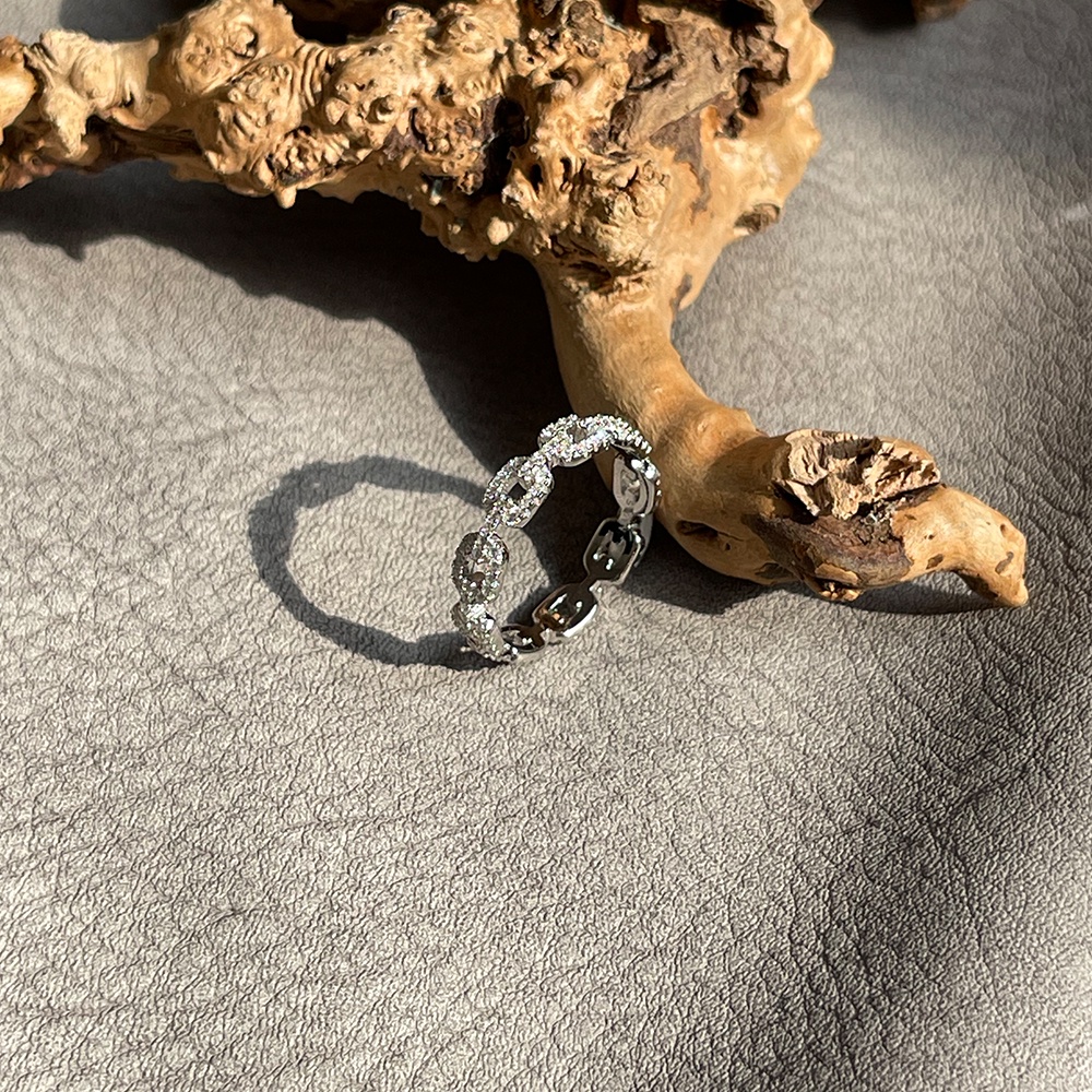 SWAN خاتم فضة Chain Pave بالزركون — صورة 7
