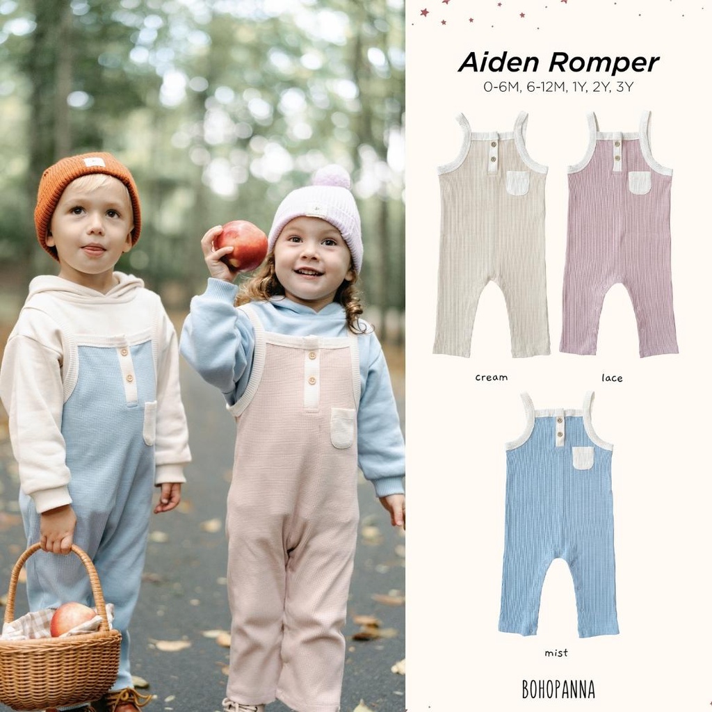 ชุดรอมเปอร์ Bohopanna Aiden | ชุดรอมเปอร์วาฟเฟิลเด็ก