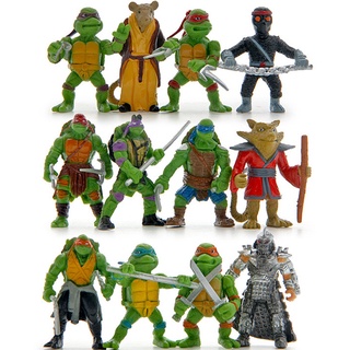 ตุ๊กตาฟิกเกอร์ PVC รูปเต่านินจา Mutant Raph Mike Leo Don Splinter Shredder 6 ชิ้น