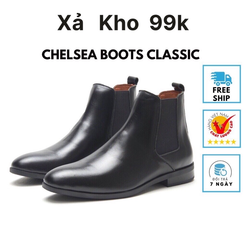 รองเท้าบูทเชลซีผู้ชาย Classic พื้นเย็บ Premium