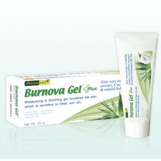 Burnova Gel Plus 25 G. เบอร์นโนว่า เจล พลัส เจลว่านหางจระเข้ บำรุงผิว รอยสิว ผิวขาวใส