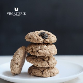 คุกกี้ข้าวโอ๊ตและลูกเกด สูตรไร้กลูเตน (1 ชิ้น) Vegan Oatmeal Raisin Cookie ตรา Veganerie