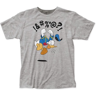 เสื้อยืดวินเทจ100%cotton เสื้อยืดผู้ชายแฟชั่น Donald Duck Angry Donald Fitted Jersey Tee men เสื้อ ยืด ผู้ชาย คอกลม โอเว