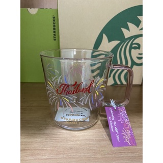 Starbucks แก้วใส Fireworks Lavin Glass 12oz. ของแท้