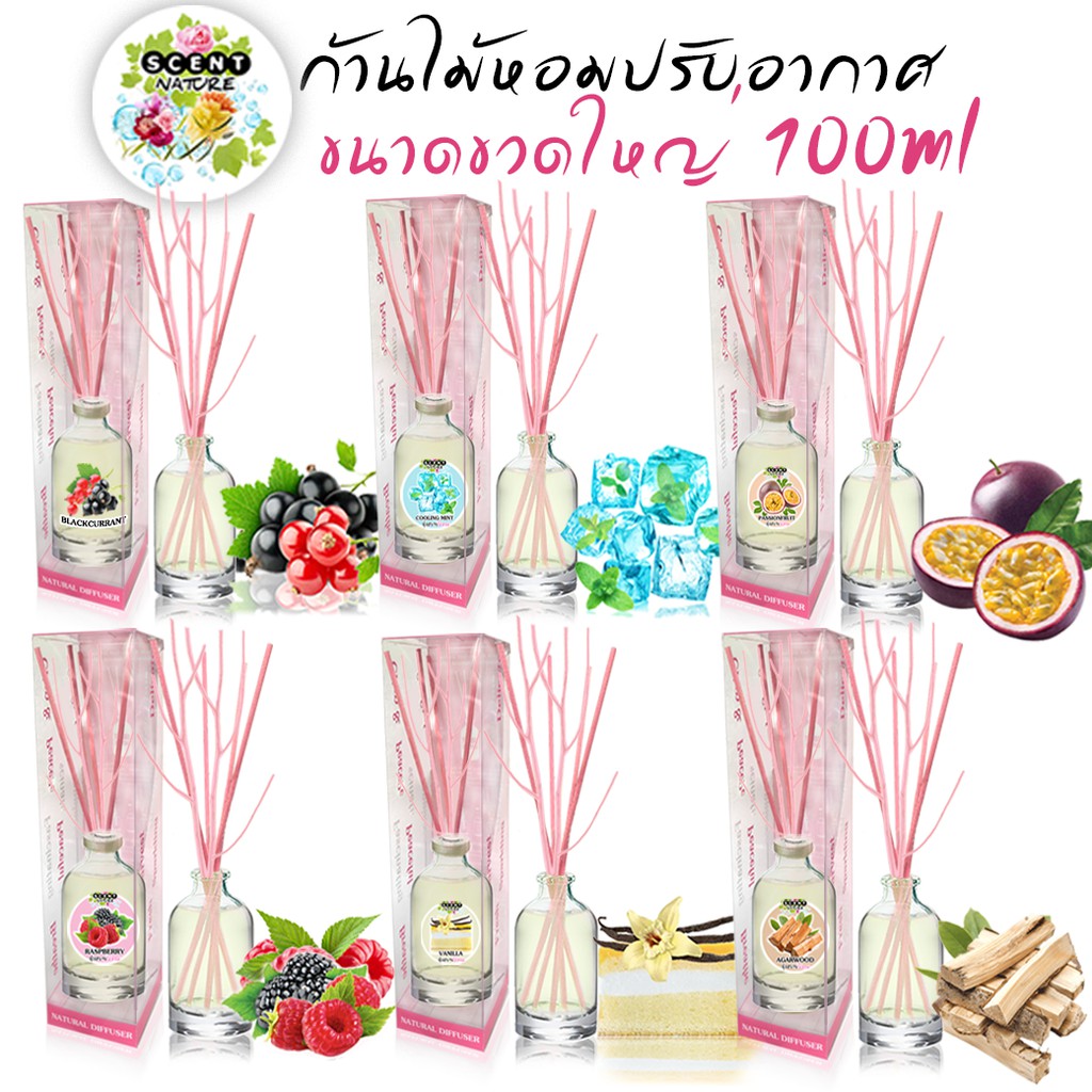 ก้านไม้หอมปรับอากาศ 100ml หอมสดชื่น🔥(มีขายส่ง โปรฯ 3แถม 1 แผ่นหอม)