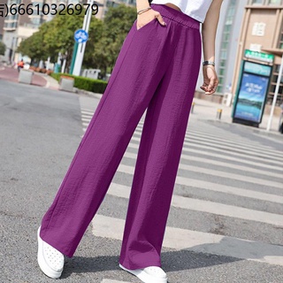 Wide -legged pants cotton and linen spring and summer high -waisted new loose casual skirt