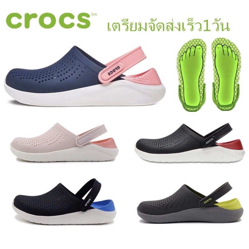 Crocs LiteRide Clog หิ้วนอก ถูกกว่าshop Crocs Literide Clog Original 100% Unisex Basic Crocs shoes#1