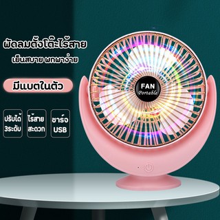 พัดลมตั้งโต๊ะ ชาร์จ USB ลมแรง3เท่า พัดลมเทอร์โบ แบบตั้งโต๊ะ ปรับได้ 3 สะดวกต่อการใช้งาน แบตเตอรี่ในตัว พัดลมพกพา