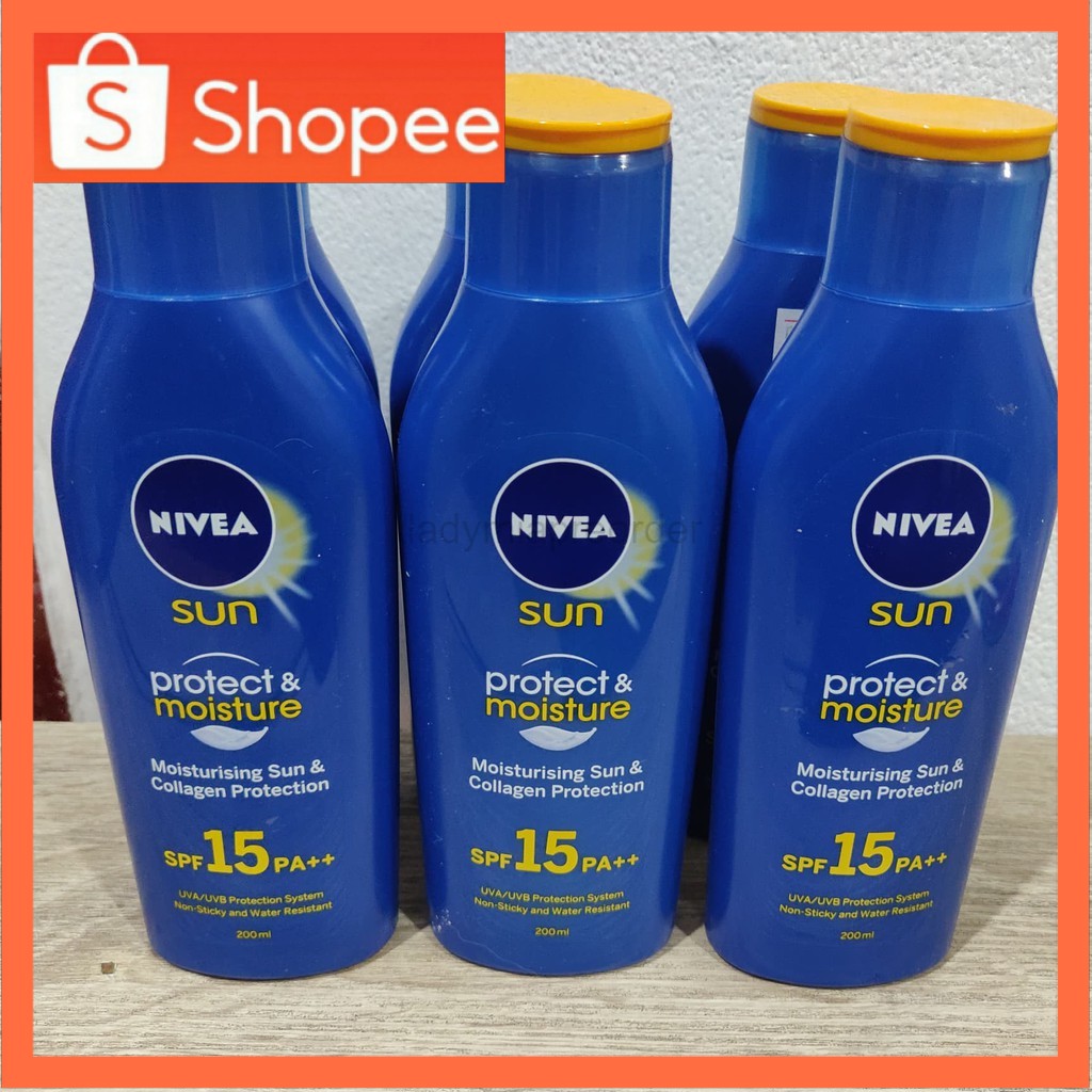 นีเวียกันแดด nivea sun protect & moisture spf15 200ml  MFG2/19