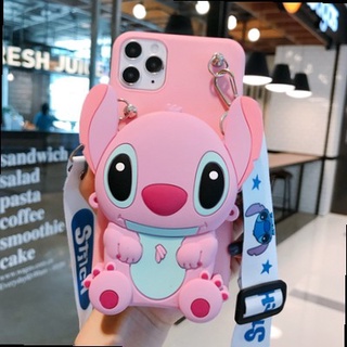 เคสโทรศัพท์มือถือ ลายการ์ตูน Stitch 3 มิติ พร้อมสายคล้อง สําหรับ Samsung A82 A72 A22 A12 5G A22 4G A02 S A20S A10S A10 M10 A01 Core