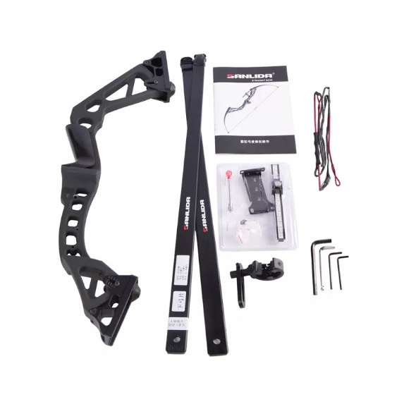 **เเถมที่สูด** [มือขวา RH] (Adjustable 30-50LBS) SANLIDA Straight Black Adult Archery Recurve Bow American ราคา ถูกที่สุด ดีลบีเคเค แกลเลอรีภาพที่ 3