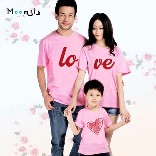 เสื้อครอบครัว เสื้อคู่รัก LoVe สีชมพู หวานมากๆๆ MMLLOVEPINK