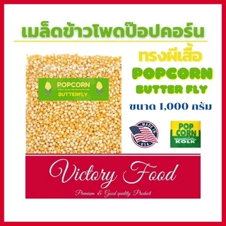 เมล็ดข้าวโพดดิบ สำหรับทำป๊อปคอร์น แบบ Butter Fly ขนาด 1,000 กรัม