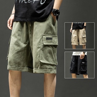 Summer Loose Straight Multi-pocket Casual Cargo Pants Shorts Men