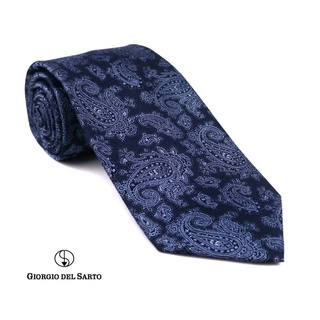 Giorgio Del Sarto Silk Necktie Blue with Fabric Texture เนคไทผ้าไหมสีน้ำเงินมีเท็กเจอร์ #4