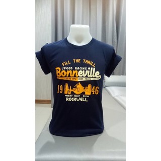 เสื้อยืดคอกลมสีเทาอากาศ screen ว่า "Bonneville"