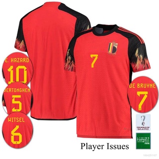 ใหม่ เสื้อกีฬาแขนสั้น ลายทีมชาติฟุตบอล Belgium 22-23 World Cup ชุดเหย้า สําหรับผู้ชาย