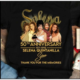 tshirtเสื้อยืดคอกลมฤดูร้อนเสื้อยืด พิมพ์ลาย Selena 50Th Anniversary สําหรับแฟนคลับSto4XL