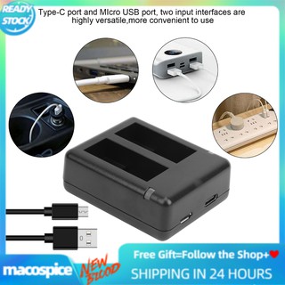 CHANNEL Macospice ที่ชาร์จแบตเตอรี่ Dual Port สําหรับ Gopro 9