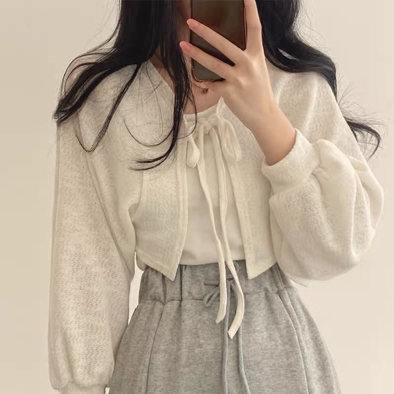 เสื้อคลุมผูกหน้าKorea style พร้อมส่ง ส่งจากไทย ร้านค้าคนไทย 001