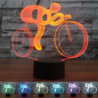 โคมไฟตั้งโต๊ะCyclist โคมไฟตั้งโต๊ะ Led 3 D 7 สีไล่โทนสีชาร์จสาย Usb