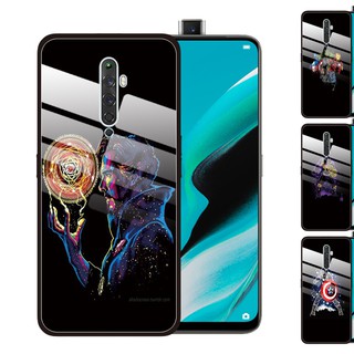 OPPO Reno 5 Pro 3 4 4G 10X Zoom Reno2 Z F F11 Pro F9 F7 กรณีโทรศัพท์กระจก ปกโทรศัพท์ Phone Cases The Avengers Tempered Glass Cover Anti-Scratch